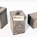 Stone Wood Decorative Square Storage Boxes With Engraved Lids And Designs 3d model