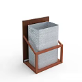 Public Trash Bins With Recycling Compartments And Wooden Design For Waste Separation