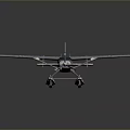 Detailed Modern White and Blue Seaplane with Floats Extended Wings on Reflective Surface