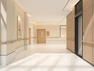 modern elevator hall 3d model