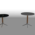 Modern Round Bar Tables With Black Marble Top And Wooden Legs Design