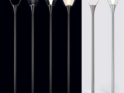 Stylish Modern Outdoor Lamps In Black Silver Colors For Exterior Garden Decor 3d model