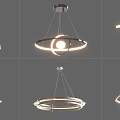 Modern Geometric Chandeliers With Metal Frames And Bright Lighting Design 3d model