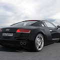 Black Audi R8 Sports Car With Sleek Exterior Design And Stylish Alloy Wheels