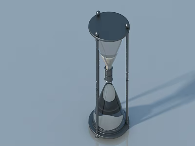 Classic Hourglass With Metal Frame And Transparent Glass For Home Decoration 3d model