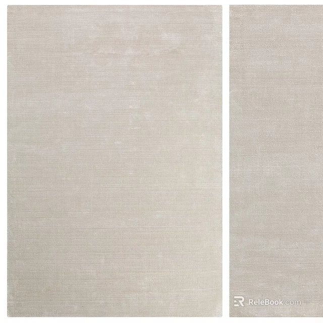 Beige Square Rug with Woven Textured Surface for Modern Home Decor 3d model 