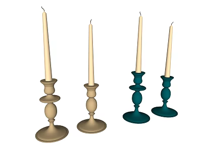 Decorative Candle Holders With Classic Design In Assorted Colors For Home Decor 3d model