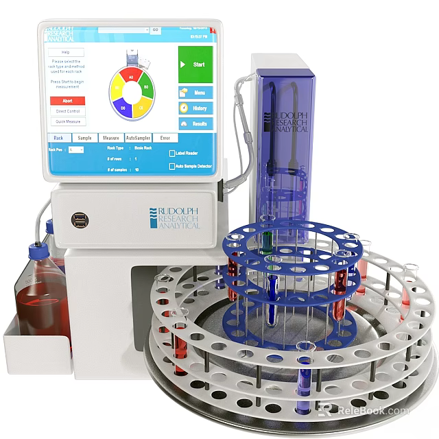 ECOPHARMA Automated Laboratory Equipment With Test Tube Rack Display Screen And Blue Components 3d model 