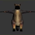 Exotic Animal with Extended Limbs Brown Pink Black Fur and Dynamic Stance Design
