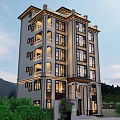 Elegant Multi Story Detached Villa With Balconies Windows Mountain Views And Greenery