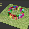 Stone Circle Made Of Gray And Brown Stones Placed On Green Grass