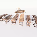 Different Wooden Stools With Traditional And Modern Designs Carved Legs And Comfortable Seats