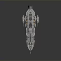 Futuristic Sci Fi Spaceship 3D Model With Armored Hull And Detailed Engines