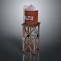 Brantford Water Tower With Rustic Brown Exterior And Metal Framework Structure 3d model