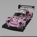 Pink HARIBO Racing Car With Number 43 Rear Spoiler And Sponsor Logos