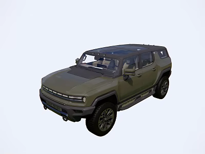 Green Modern Off Road SUV With Dark Roof And Rugged Exterior Design 3d model