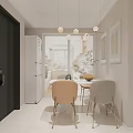 Modern Minimalist Living Dining Room Interior Design With Light Colored Sofa TV And Green Plants