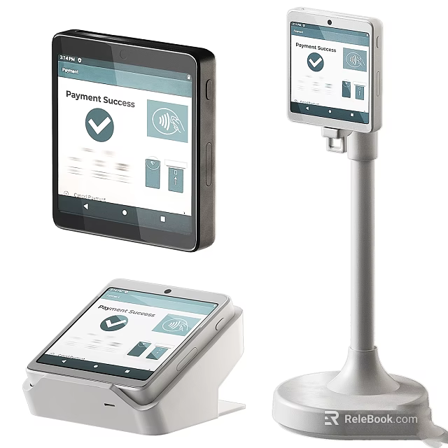 Commercial Payment Terminals with Touchscreen Displaying Payment Success Interface Portable and Countertop Business Devices 3d model 