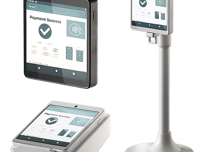 Commercial Payment Terminals with Touchscreen Displaying Payment Success Interface Portable and Countertop Business Devices 3d model