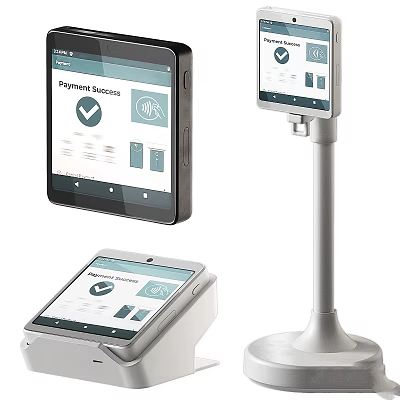Commercial Payment Terminals with Touchscreen Displaying Payment Success Interface Portable and Countertop Business Devices 3d model