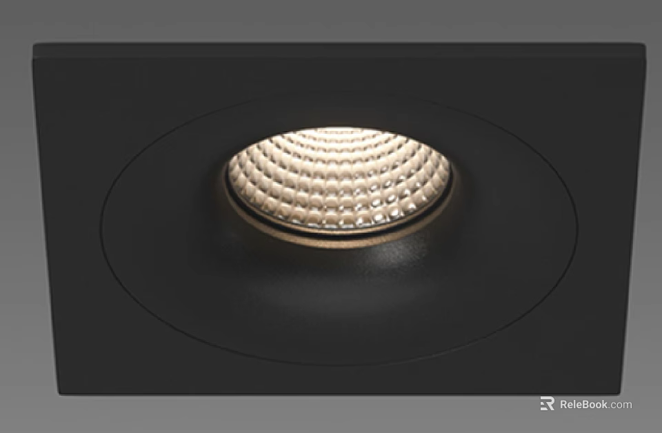 Modern Black Recessed Downlight Spotlight With LED Luminous Beads And Sleek Ceiling Design 3d model 