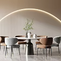 Modern Dining Table and Chair Combination 3d model