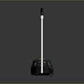 Modern Black And Green Vacuum Cleaner With Long Hose And Roller Base