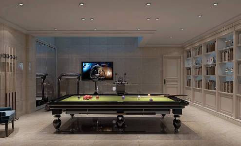 Jianou Billiards Room Underground Entertainment Room 3d model