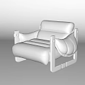 Single Sofa With Black Leather Upholstery And Wooden Frame Modern Design