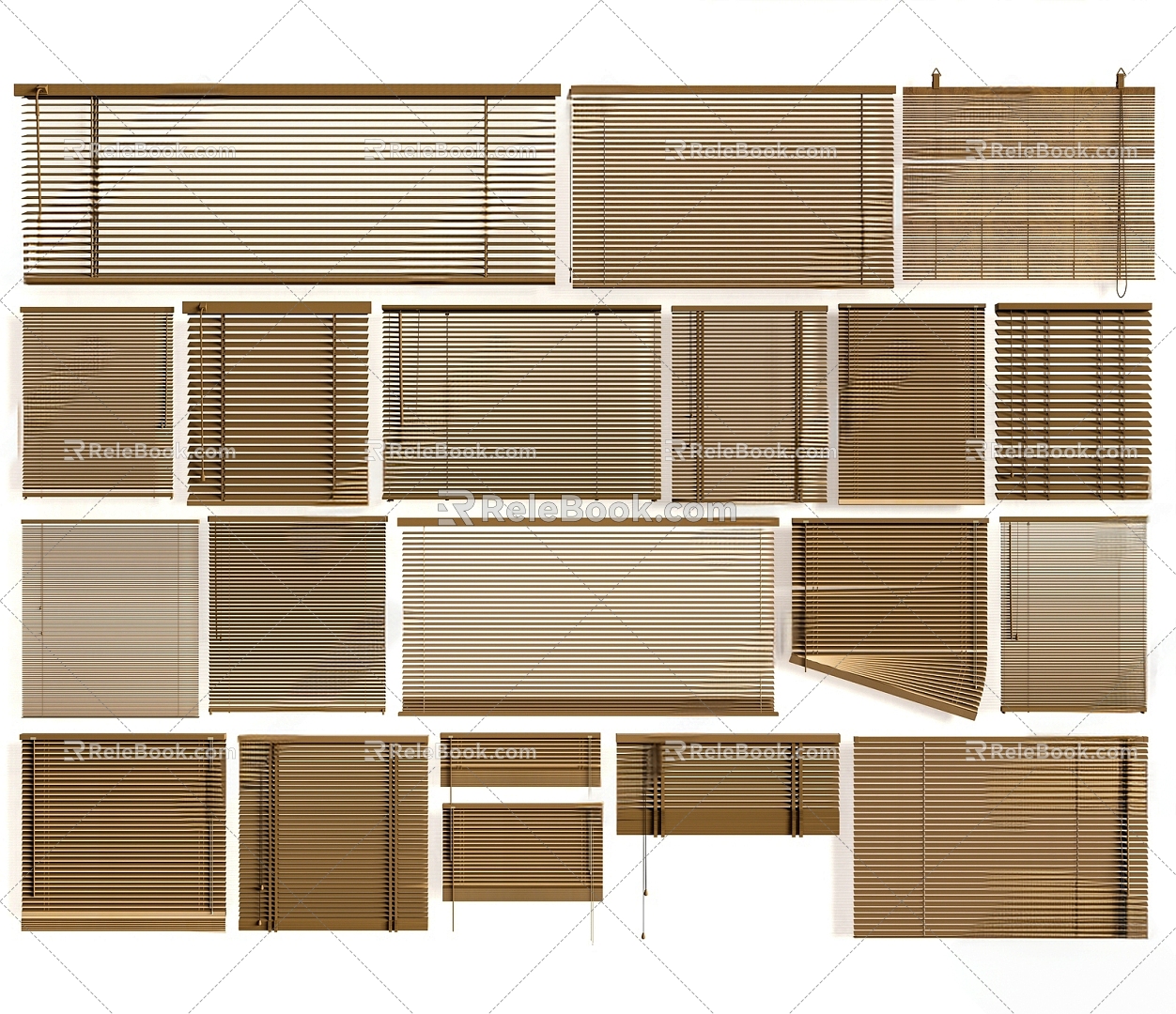 New Chinese Bamboo Venetian Blinds Office Roller Blinds 3d model