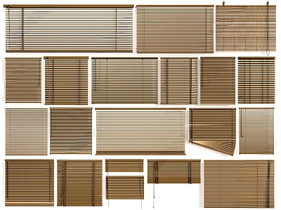 New Chinese Bamboo Venetian Blinds Office Roller Blinds 3d model