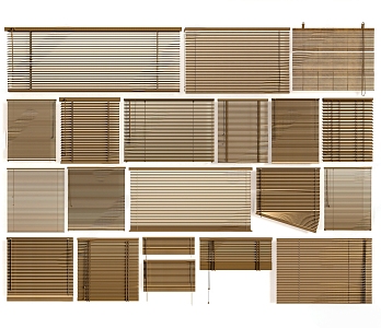 New Chinese Bamboo Venetian Blinds Office Roller Blinds 3d model