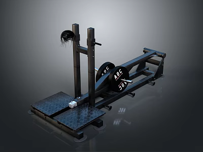 Black Heavy Duty Strength Training Squat Rack With ACE SP Barbells 3d model