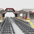 LEGO Toy Blocks Station Train Station Transport Hub 3d model