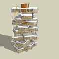 Modern Spiral Office Building With Unique Architecture And Balconies Structure
