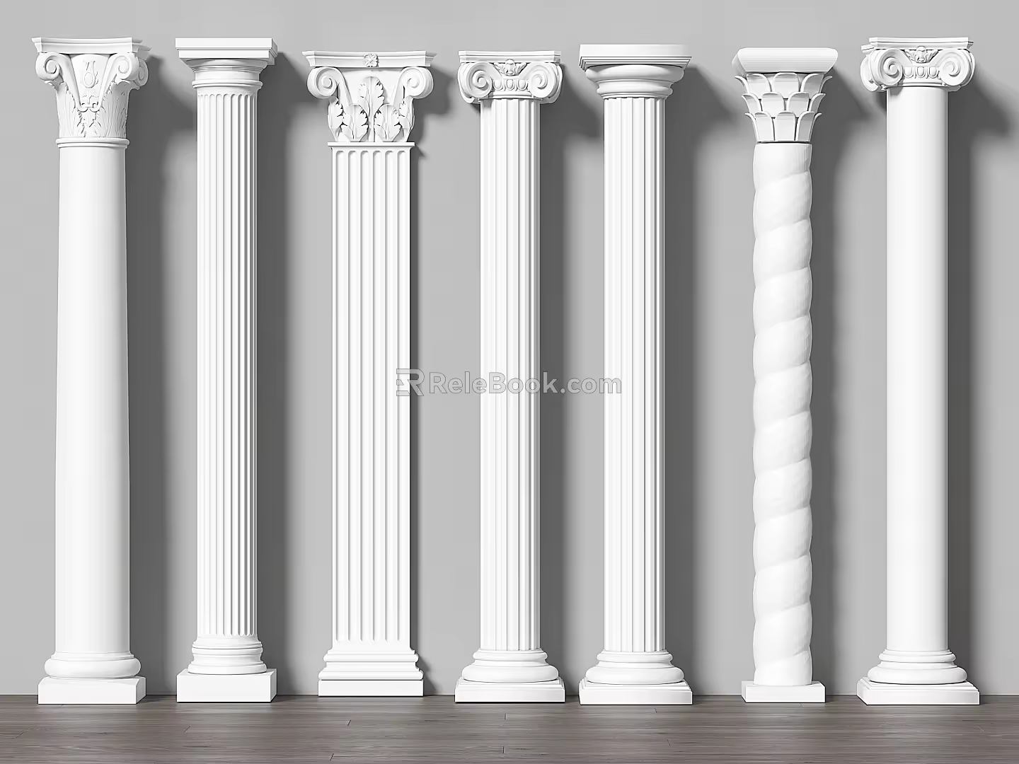 European Roman Column Gypsum Column Decorative Column 3d model