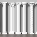 European Roman Column Gypsum Column Decorative Column 3d model