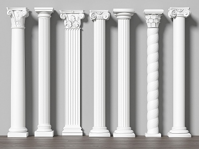 European Roman Column Gypsum Column Decorative Column 3d model