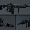 Modern Tactical Rifle With Black Design And Military Style Components