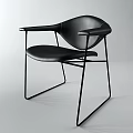 Black Leather Leisure Chair With Modern Design And Metal Frame Structure