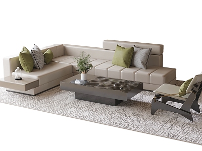 Modern negotiation sofa coffee table reception sofa coffee table sales office sofa coffee table 3d model