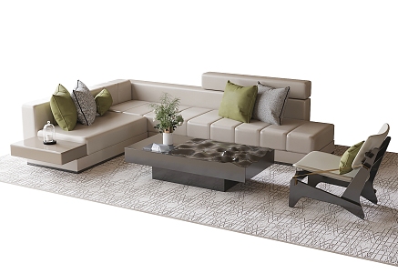 Modern negotiation sofa coffee table reception sofa coffee table sales office sofa coffee table 3d model