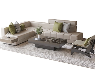 Modern negotiation sofa coffee table reception sofa coffee table sales office sofa coffee table 3d model