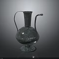 Vintage Silver Metal Water Pitcher With Curved Handle And Long Spout Classic Design For Home Use