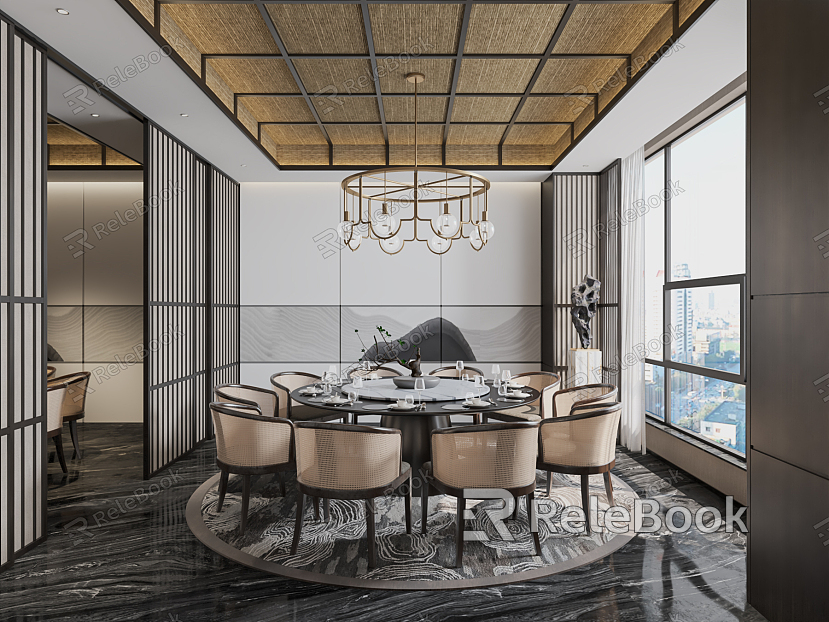 New Chinese-style private rooms model