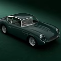 Green Vintage Sports Car With Sleek Body Design And Classic Retro Styling