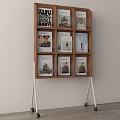 Sleek Wooden Bookcase With Multiple Shelves Metal Legs And Books Magazines On Wheels