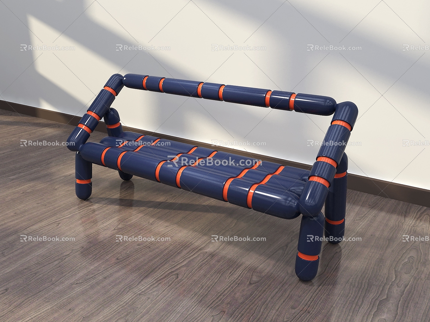 Public chair bench bench simple creative furniture outdoor indoor and outdoor special-shaped rest bench 3d model