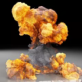 Intense Fiery Explosion With Bright Orange Flames And Gray Smoke Clouds
