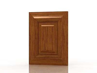Brown Wooden Cabinet Door With Classic Wood Grain And Panel Design 3d model